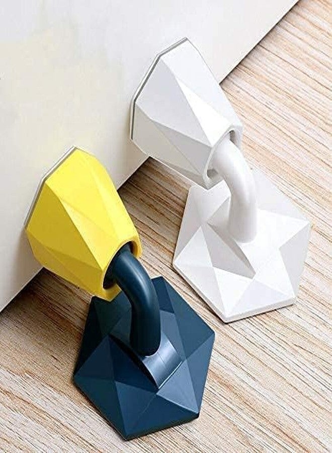 NOMAZO Door Stopper Floor Holder Anti-Collision Door Bumper Strip Rubber Doorstop Wedge with 3M Double-Sided Tape | Hidden Sticker Floor Mounted Door Stopper Multicolor - Image 1